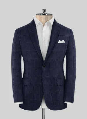 Reda Navy Checks Wool Jacket