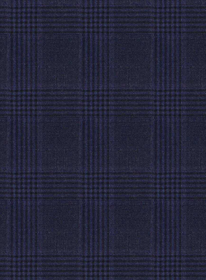 Reda Navy Checks Wool Jacket