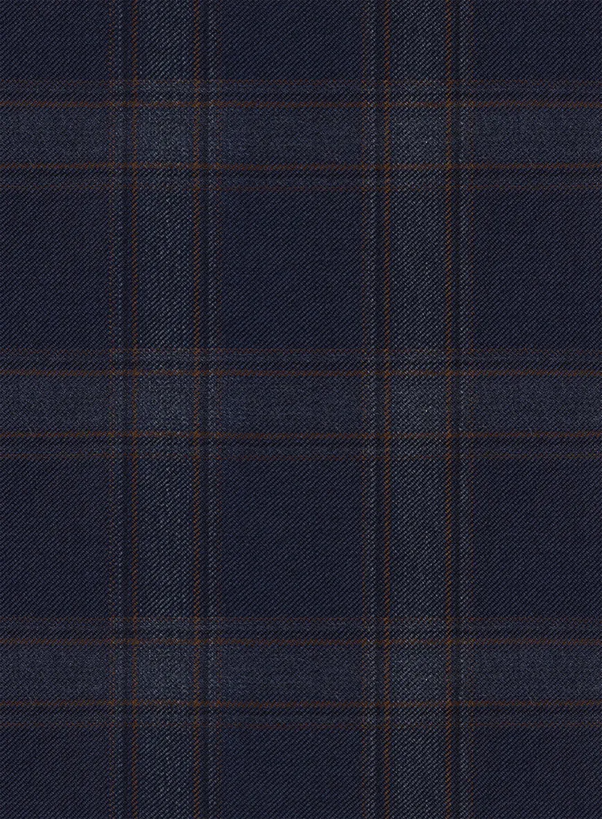 Reda Vidla Dark Blue Checks Wool Jacket