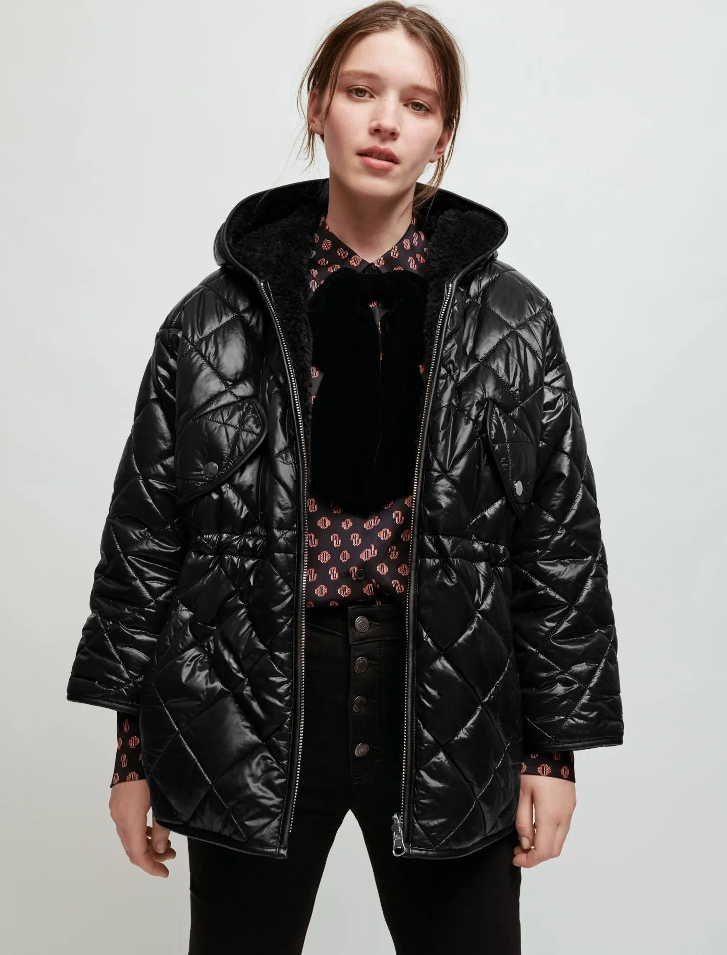 REVERSIBLE FUR-EFFECT DOWN JACKET
