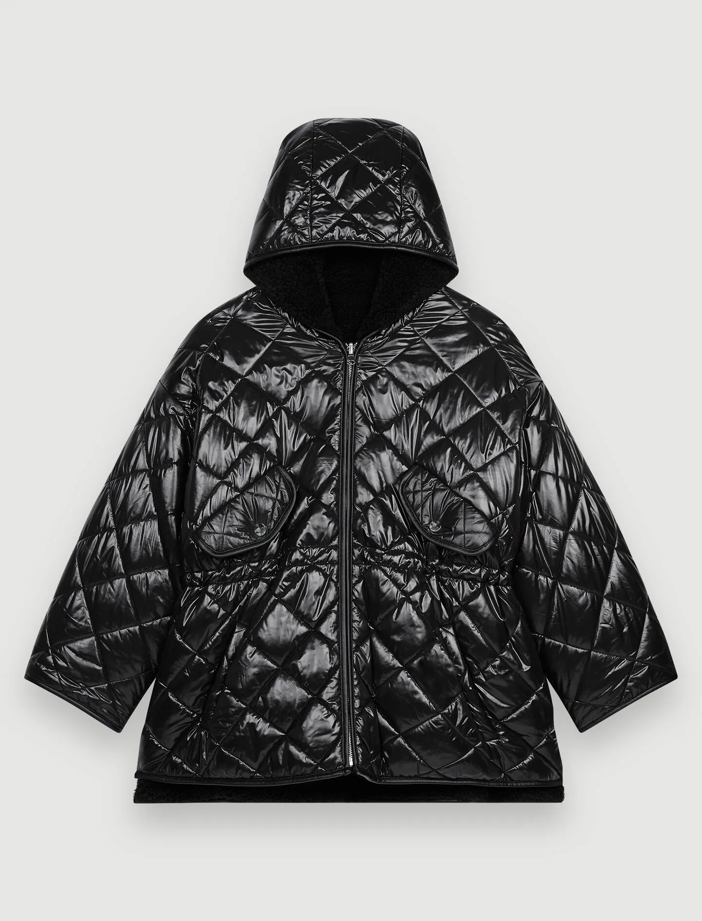 REVERSIBLE FUR-EFFECT DOWN JACKET