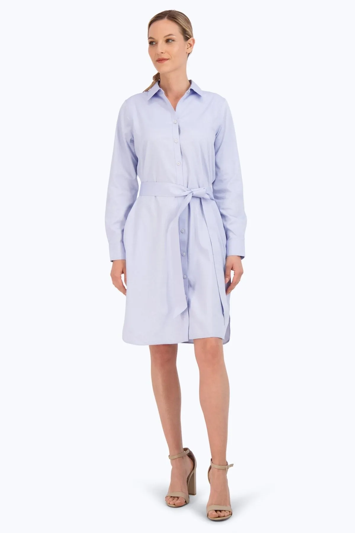 Rocca Pinpoint No Iron Dress, Blue Wave