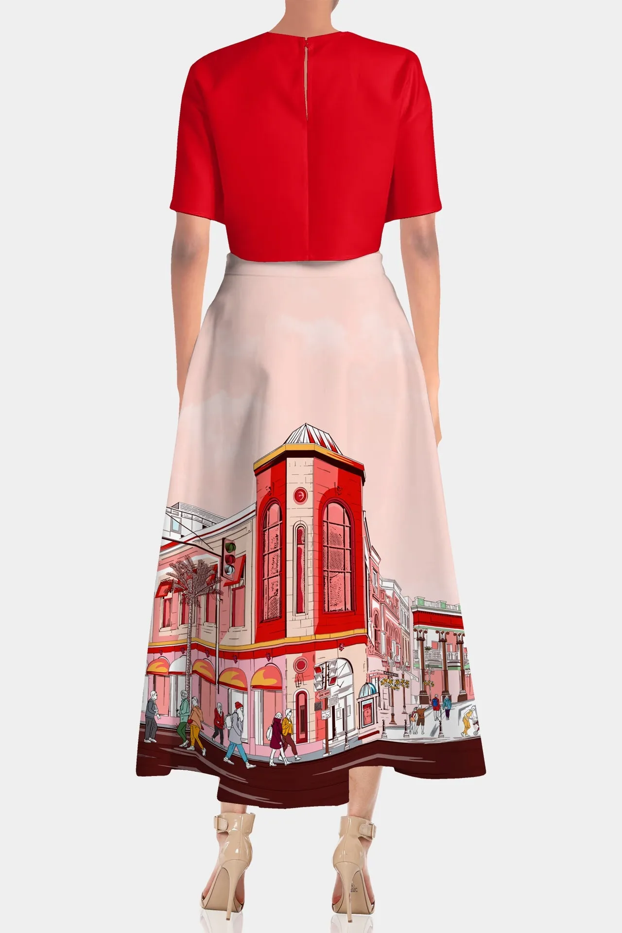 Rodeo Drive Print Mid Length Skirts