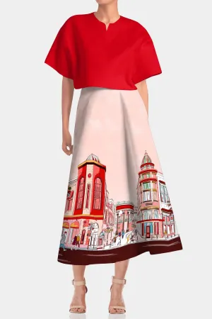 Rodeo Drive Print Mid Length Skirts