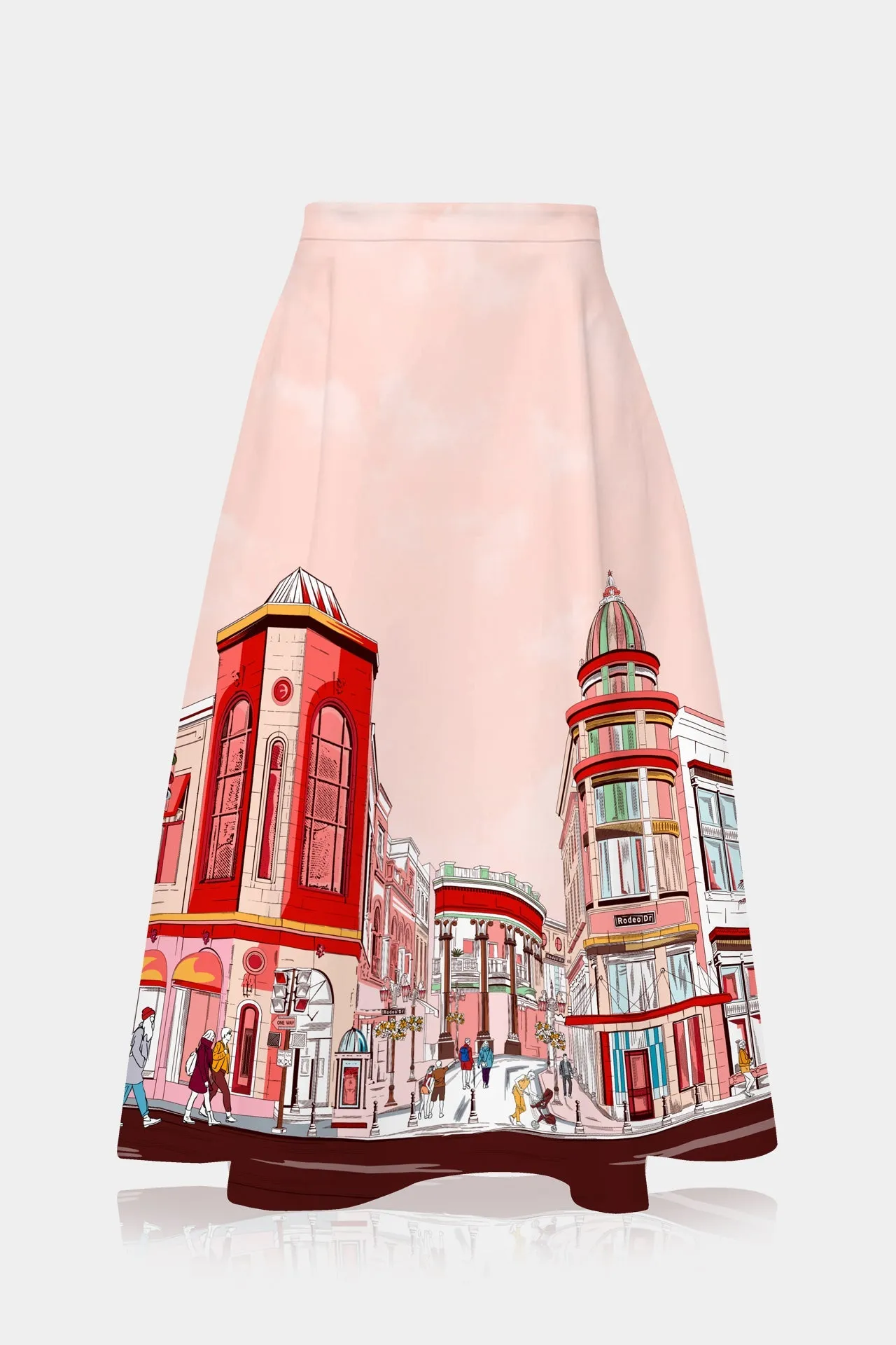Rodeo Drive Print Mid Length Skirts