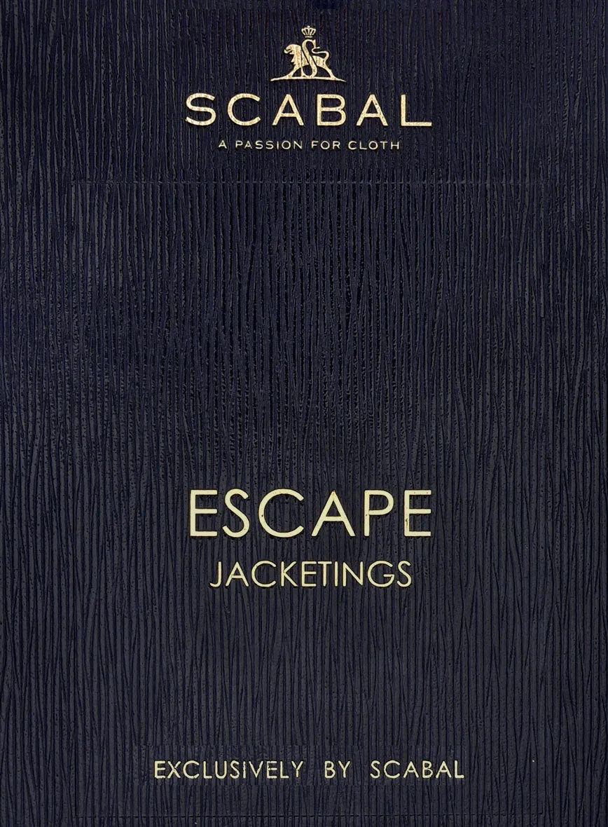Scabal Cobalt Blue Herringbone Wool Jacket