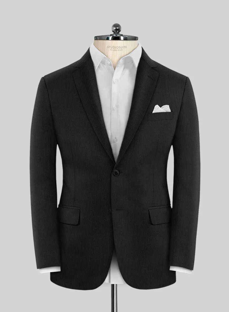 Scabal Cosmopolitan Stripe Reyo Black Wool Jacket