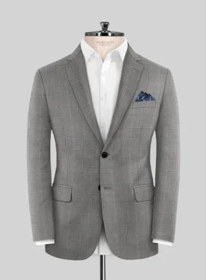 Scabal Cosmopolitan Windowpane Gray Wool Jacket