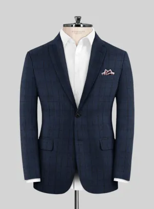 Scabal Damia Glen Blue Wool Jacket