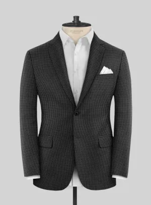 Scabal Ghru Houndstooth Gray Wool Jacket