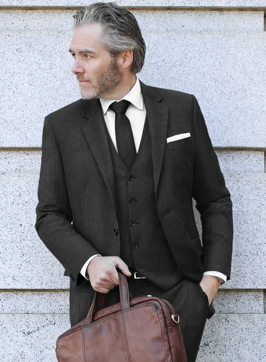 Scabal Ghru Houndstooth Gray Wool Jacket