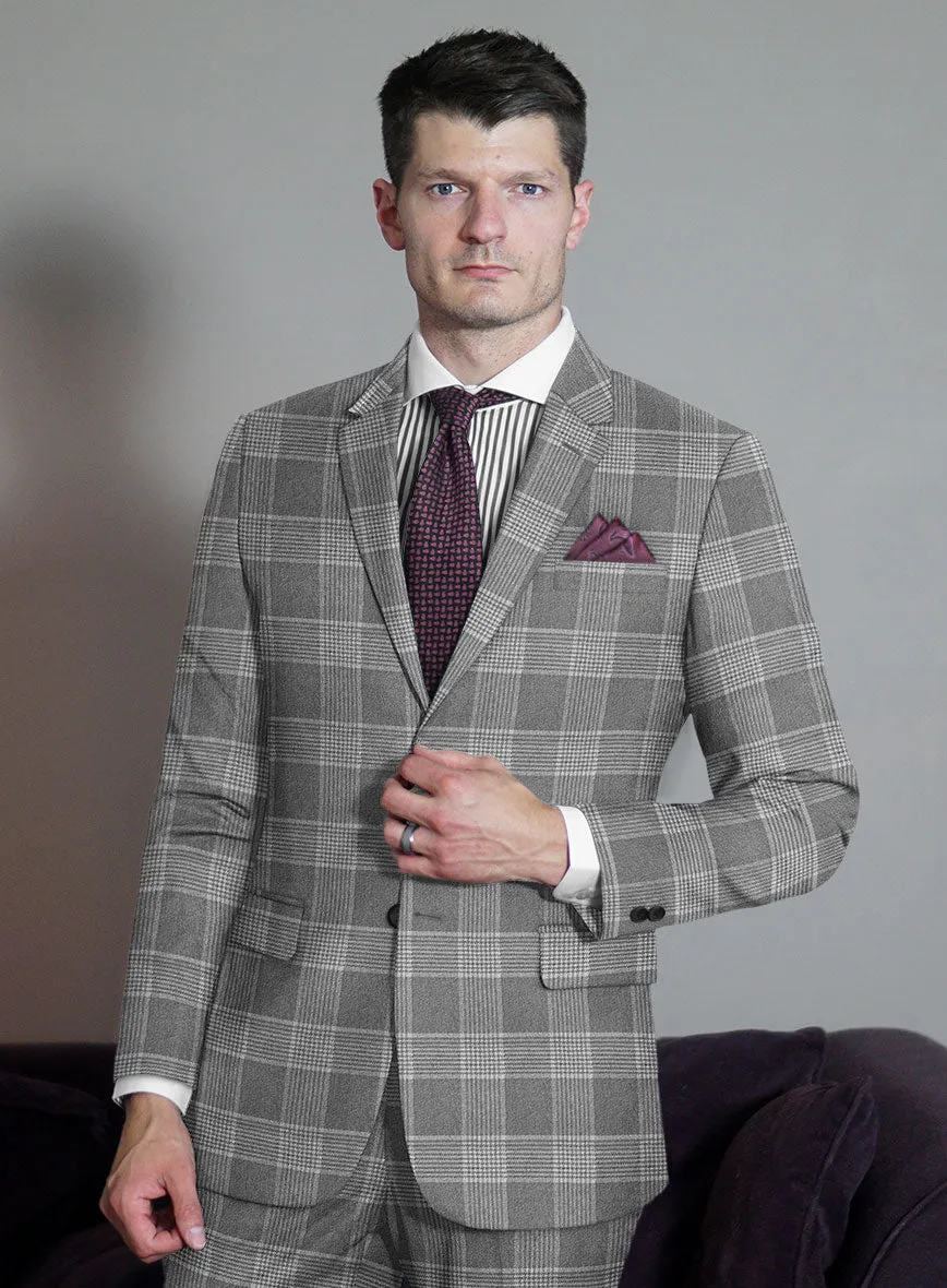 Scabal Gray Checks Wool Jacket