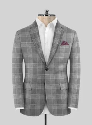 Scabal Gray Checks Wool Jacket