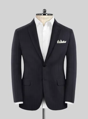 Scabal Lizaro Stripe Blue Wool Jacket