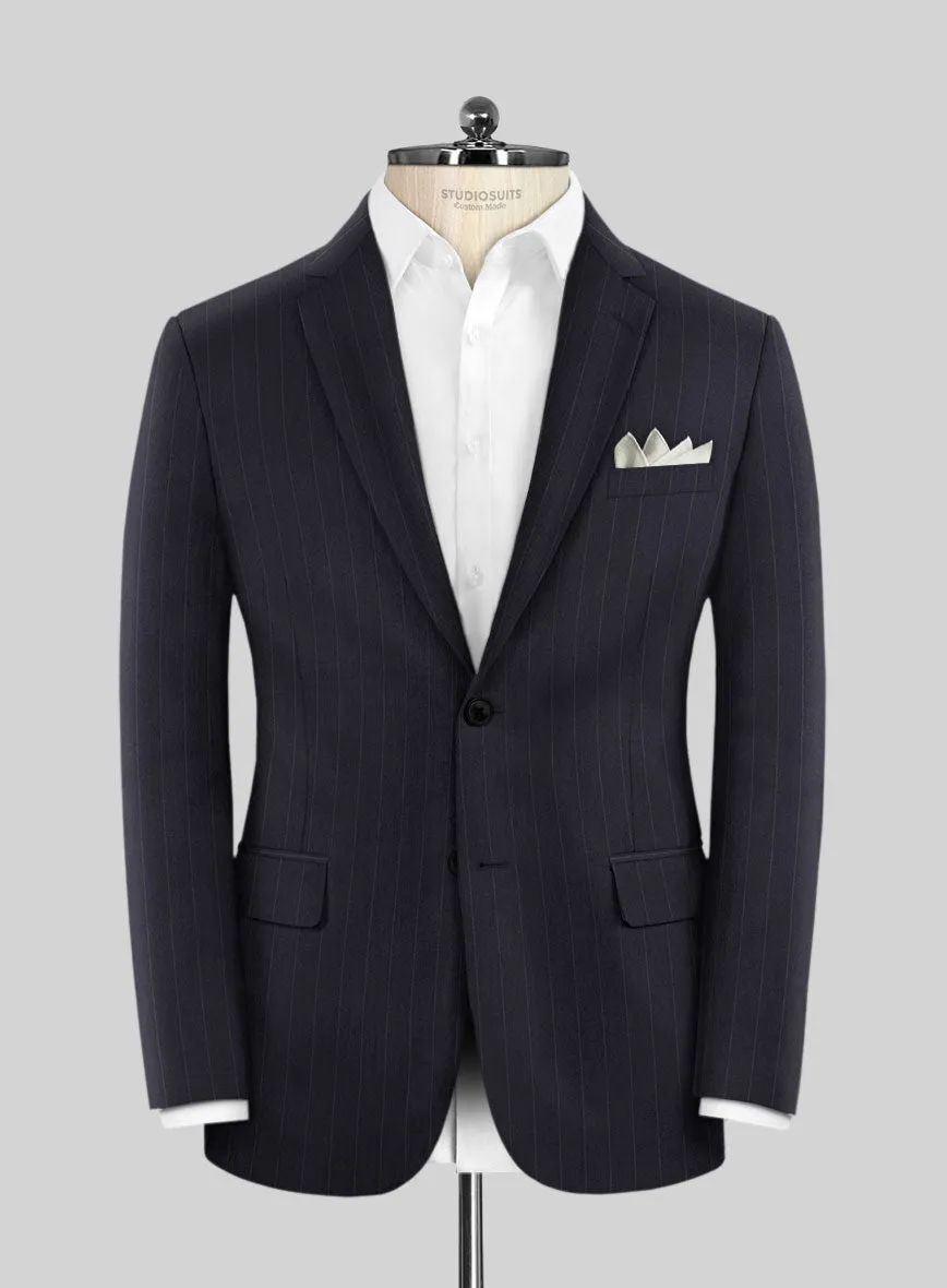 Scabal Lizaro Stripe Blue Wool Jacket
