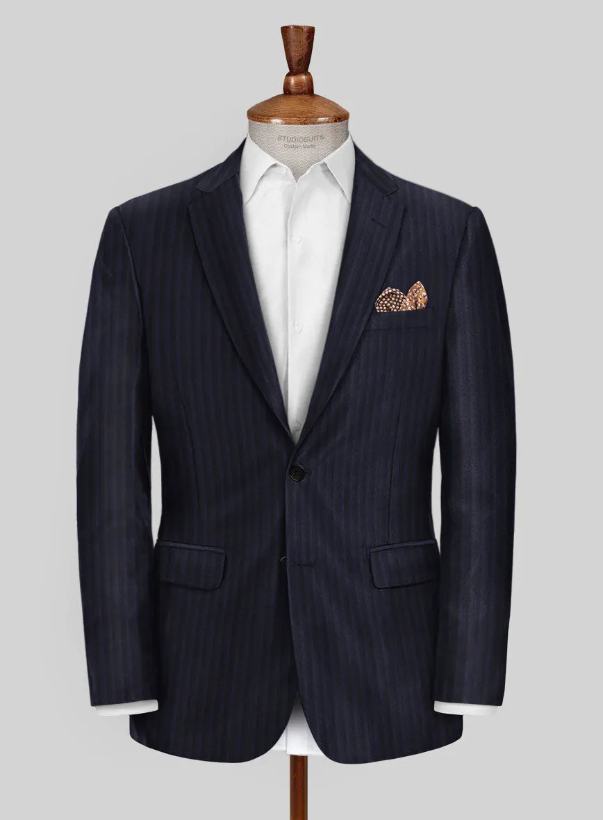 Scabal Londoner Nicaso Stripe Blue Wool Jacket