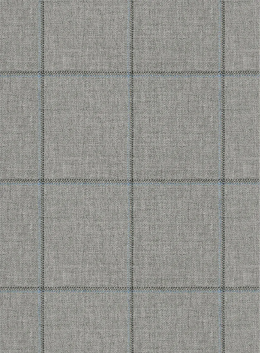 Scabal Londoner Windowpane Light Gray Wool Jacket