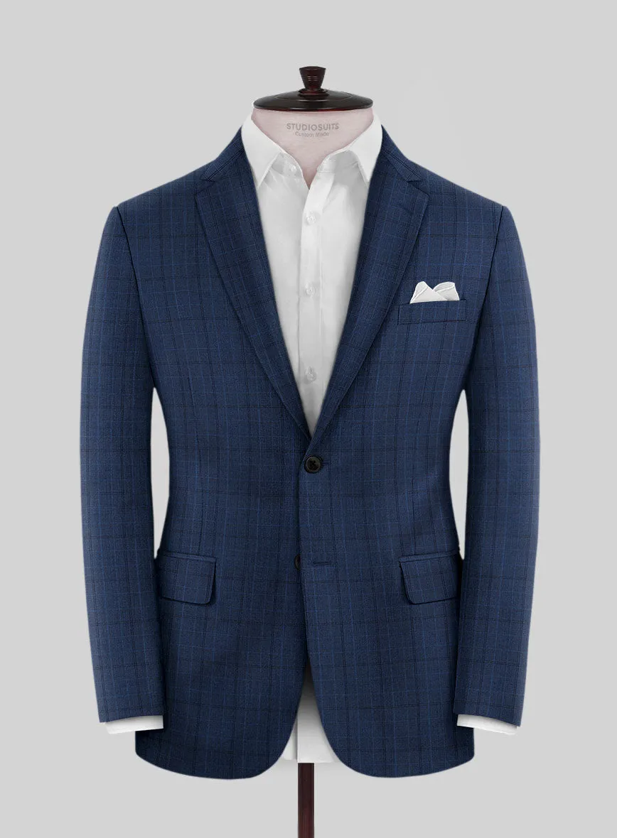 Scabal Natro Checks Blue Wool Jacket