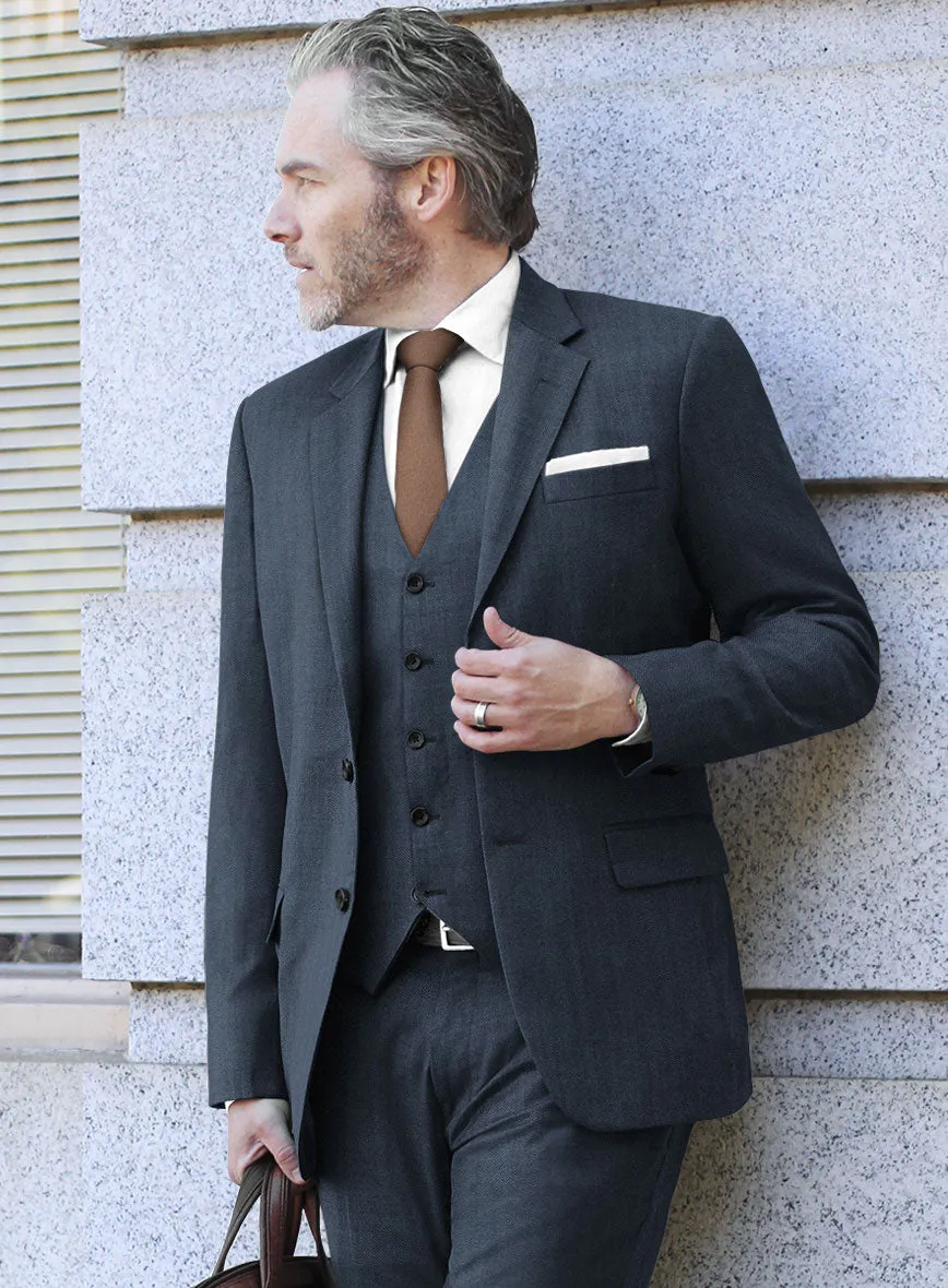 Scabal Nim Herringbone Blue Wool Jacket