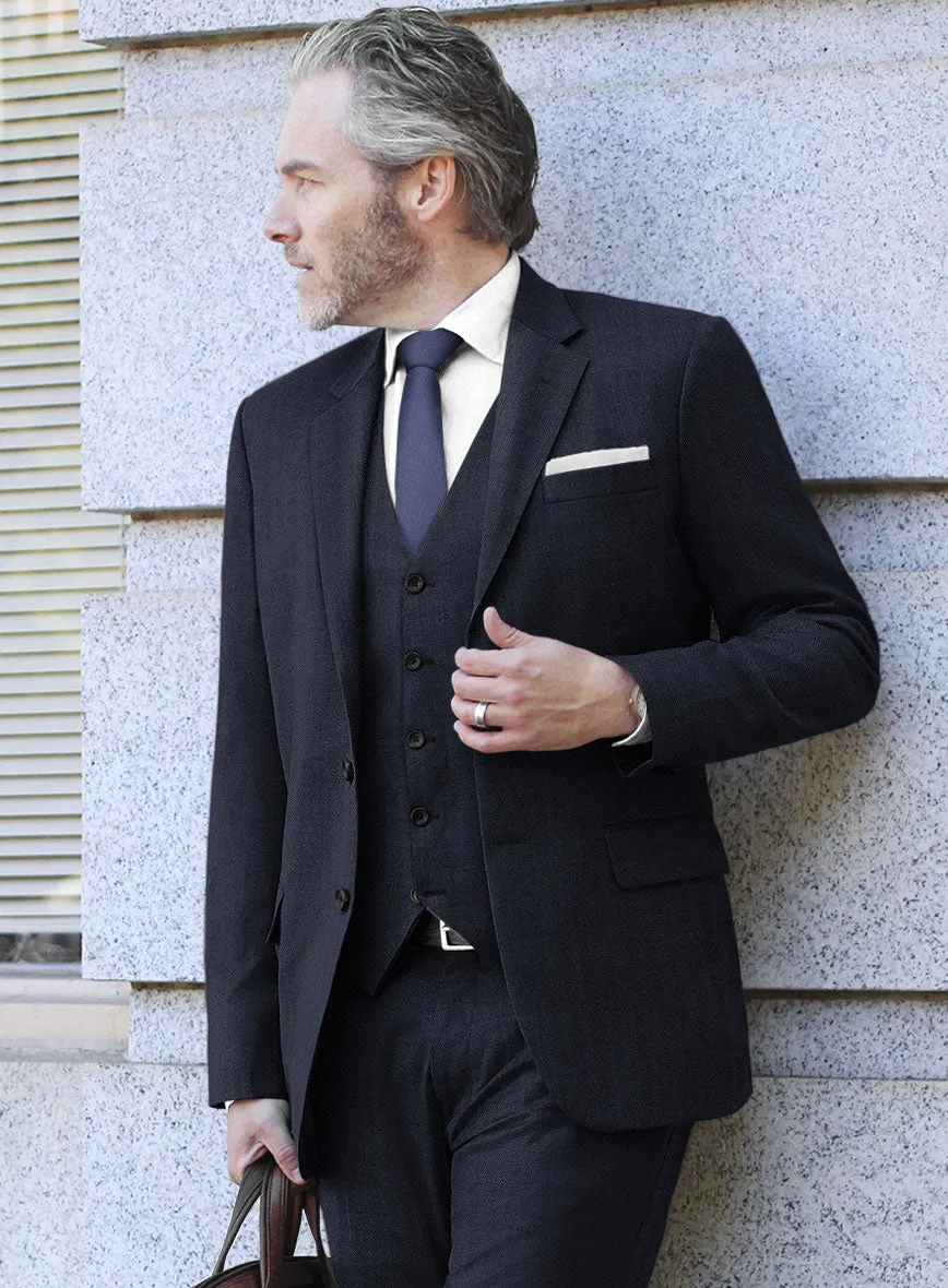 Scabal Somaz Herringbone Blue Wool Jacket
