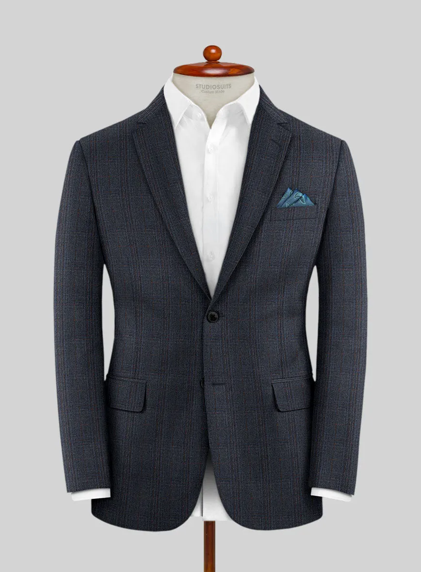 Scabal Tornado Glen Blue Wool Jacket