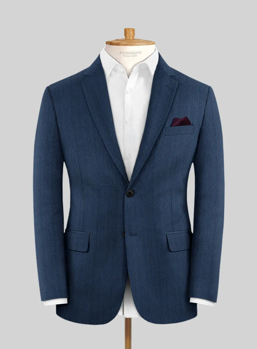 Scabal Tornado Herringbone Casa Blue Wool Jacket