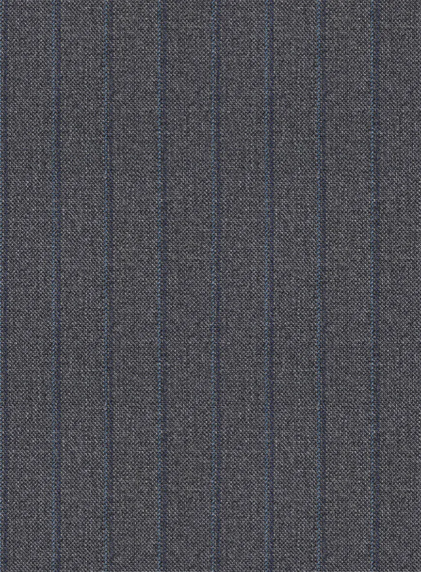 Scabal Tornado Stripes Gray Blue Wool Jacket
