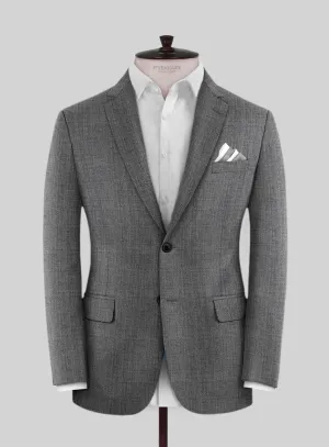 Scabal Tornado Twill Gray Blue Wool Jacket