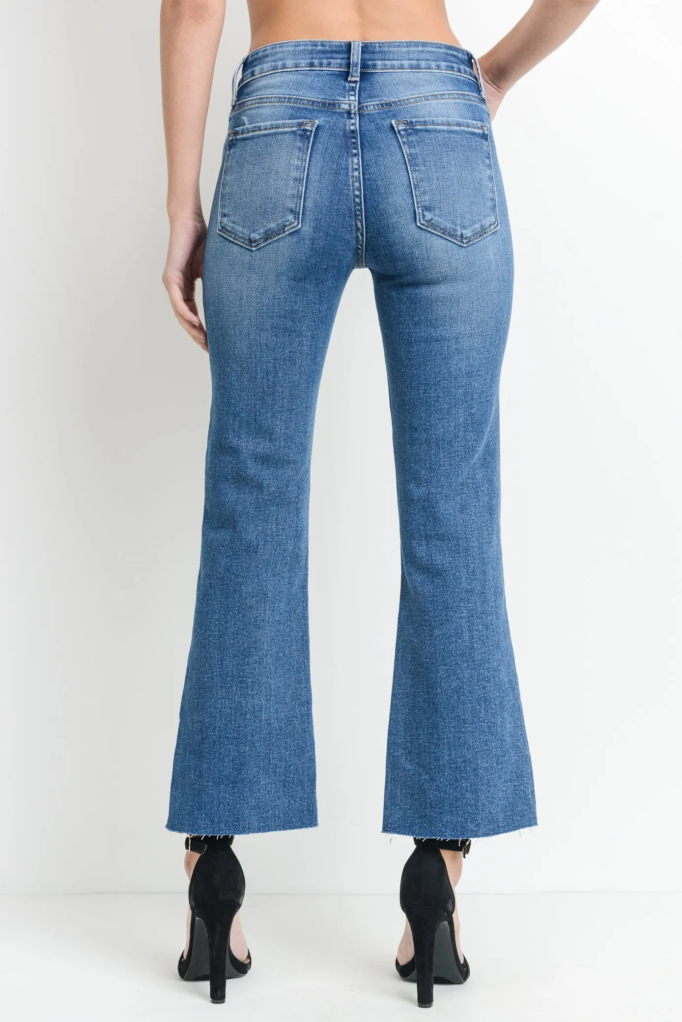 Scissor Cut Crop Flare Jeans