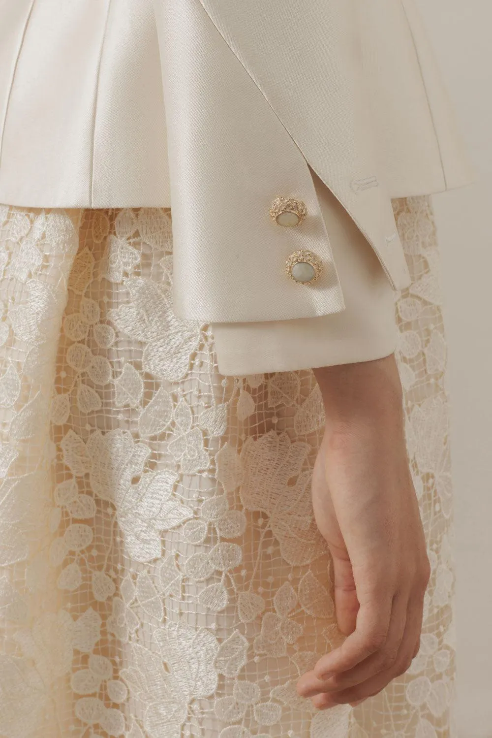 Serena Peplum Button Taffeta Jacket