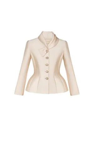 Serena Peplum Button Taffeta Jacket