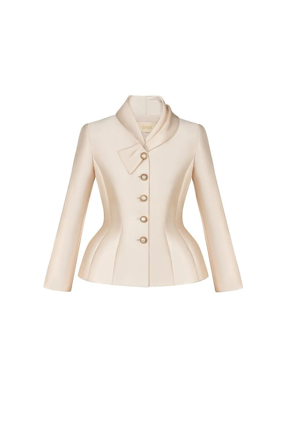 Serena Peplum Button Taffeta Jacket