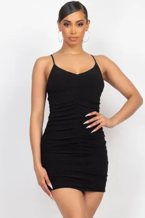 Shirred Bodycon Cami Dress