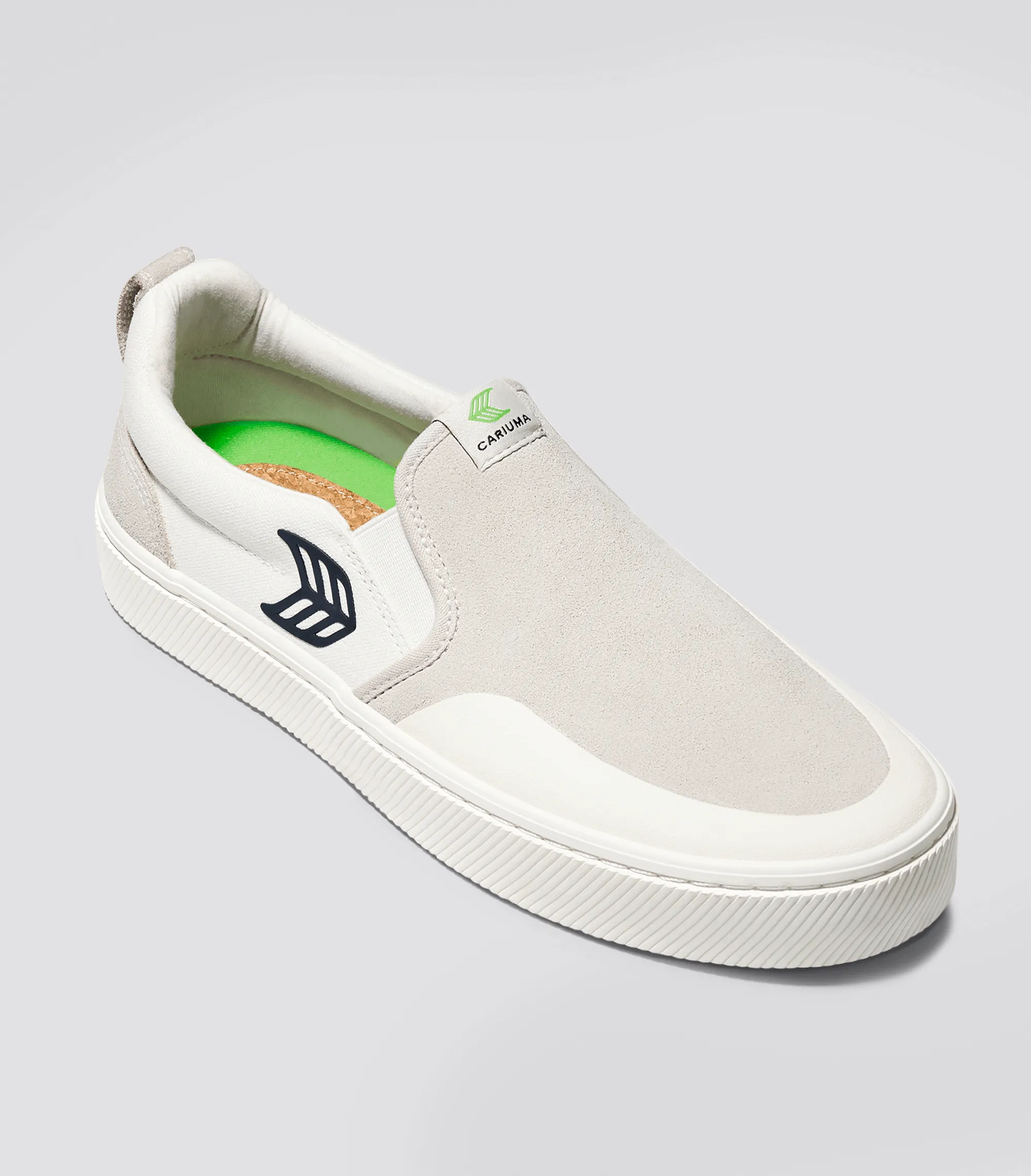 SLIP-ON PRO Off-White Canvas Vintage White Suede Black Logo Sneaker Men