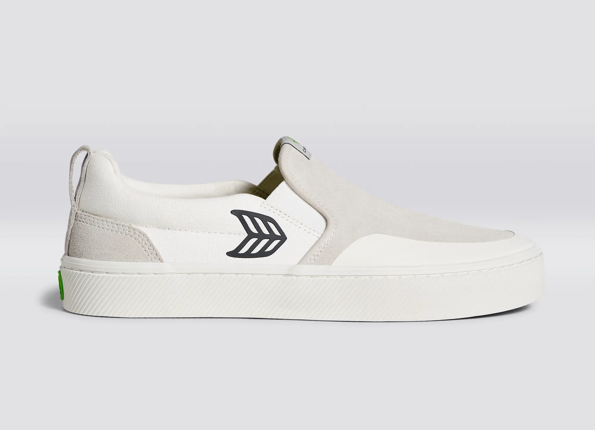 SLIP-ON PRO Off-White Canvas Vintage White Suede Black Logo Sneaker Men