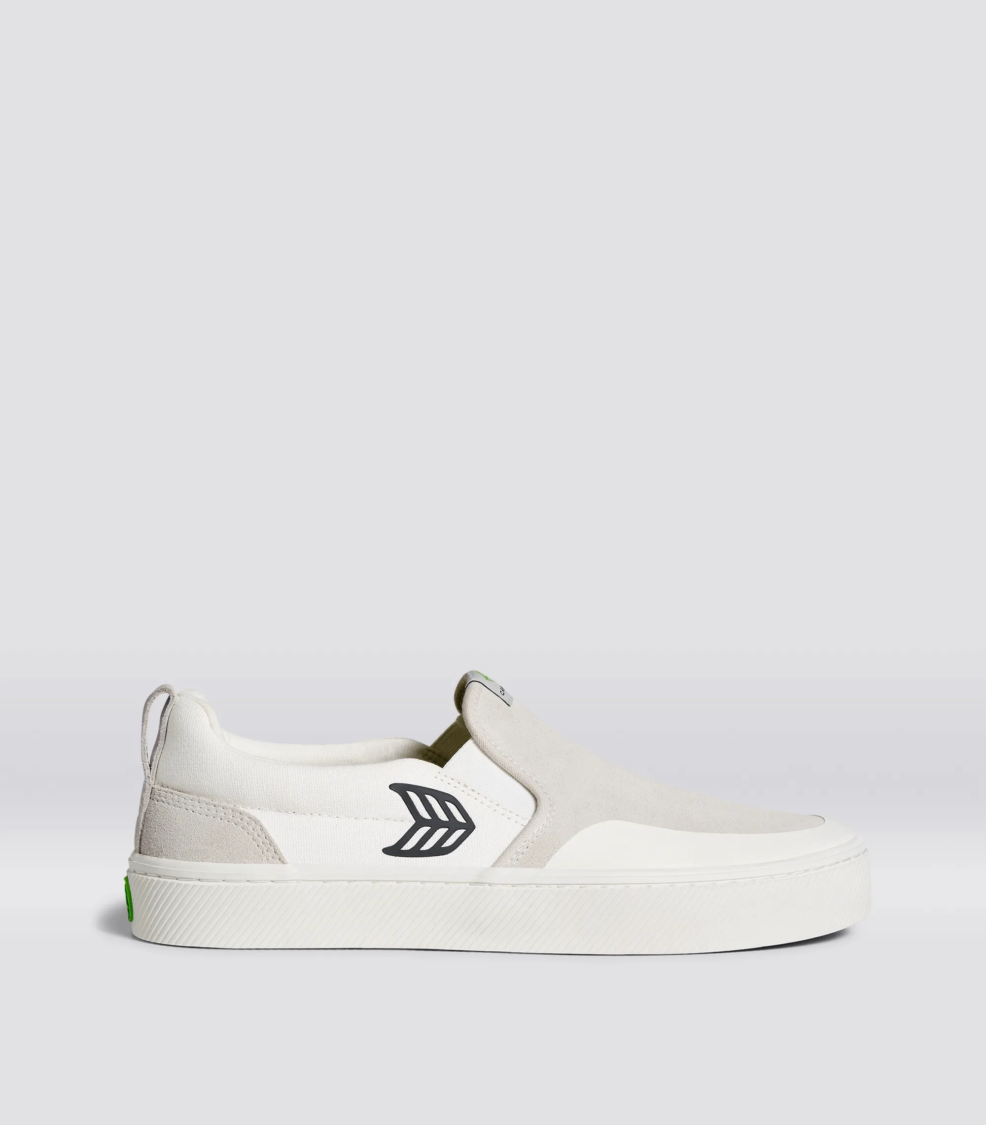 SLIP-ON PRO Off-White Canvas Vintage White Suede Black Logo Sneaker Men