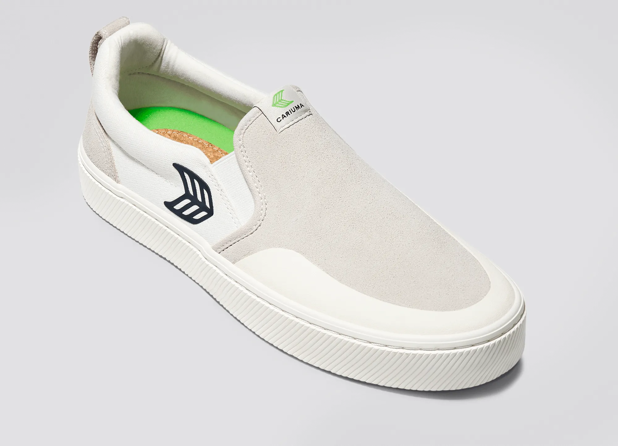 SLIP-ON PRO Off-White Canvas Vintage White Suede Black Logo Sneaker Men