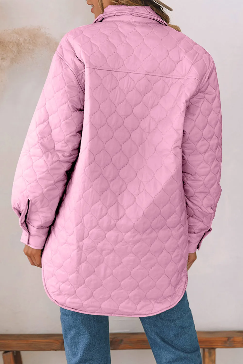 Snap Down Collared Light Winter Coat