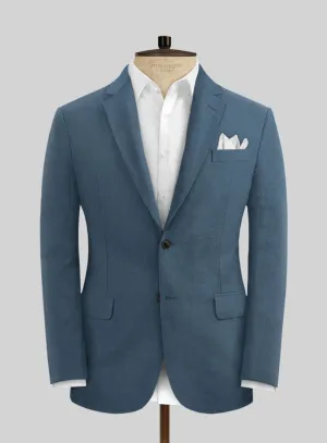 Solbiati Art Du Lin Dark Pastel Blue Linen Jacket