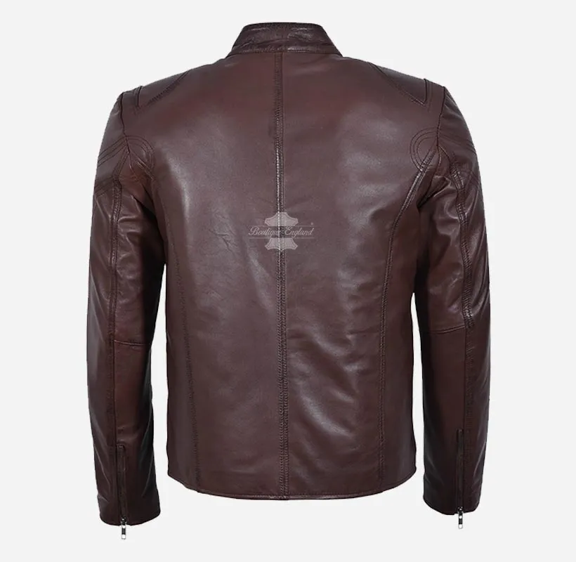 SPEED Men's Biker Leather Jacket Real Leather Biker Fashion Jacket