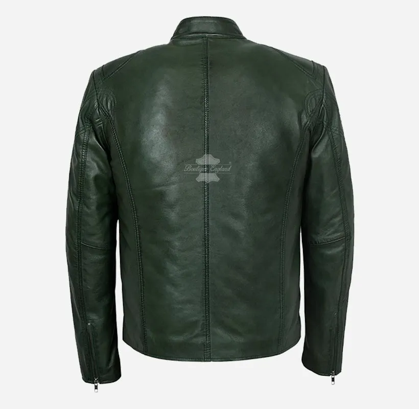 SPEED Men's Biker Leather Jacket Real Leather Biker Fashion Jacket