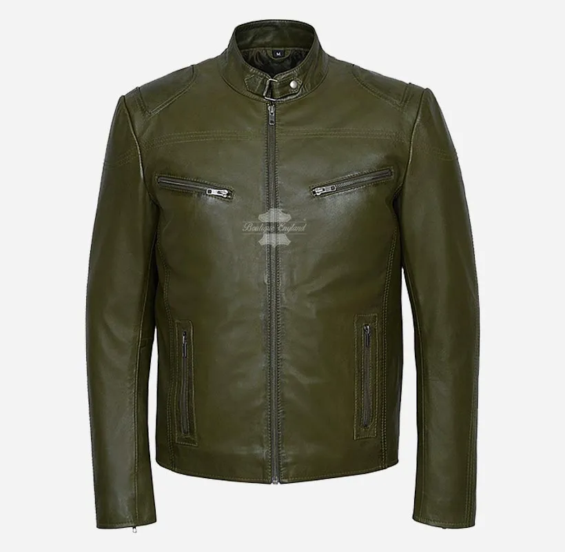 SPEED Men's Biker Leather Jacket Real Leather Biker Fashion Jacket