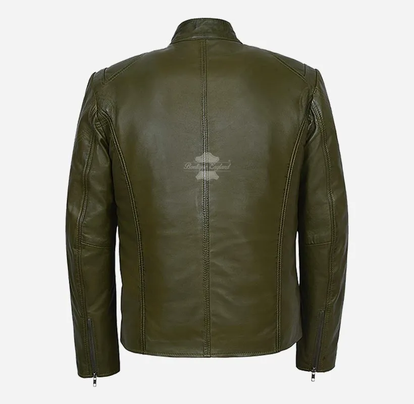 SPEED Men's Biker Leather Jacket Real Leather Biker Fashion Jacket