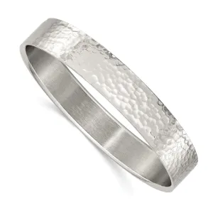 Stainless Steel Polished and Brushed Hammered Bangle