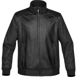Stormtech Men's Black/Carbon Heather Hudson Leather/Wool Jacket