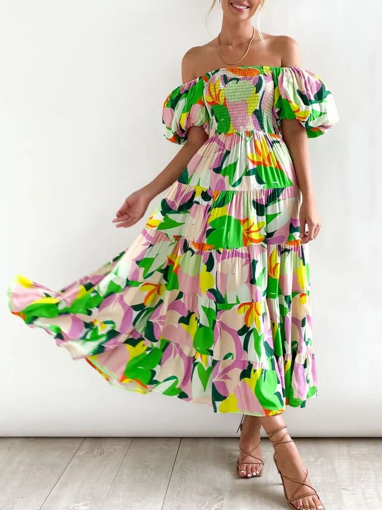 Summer Dress Woman 2023 Trendy New Printed Female Dress Spice Slim Backless Long Dresses Formal Occasion Dresses Woman Clothing