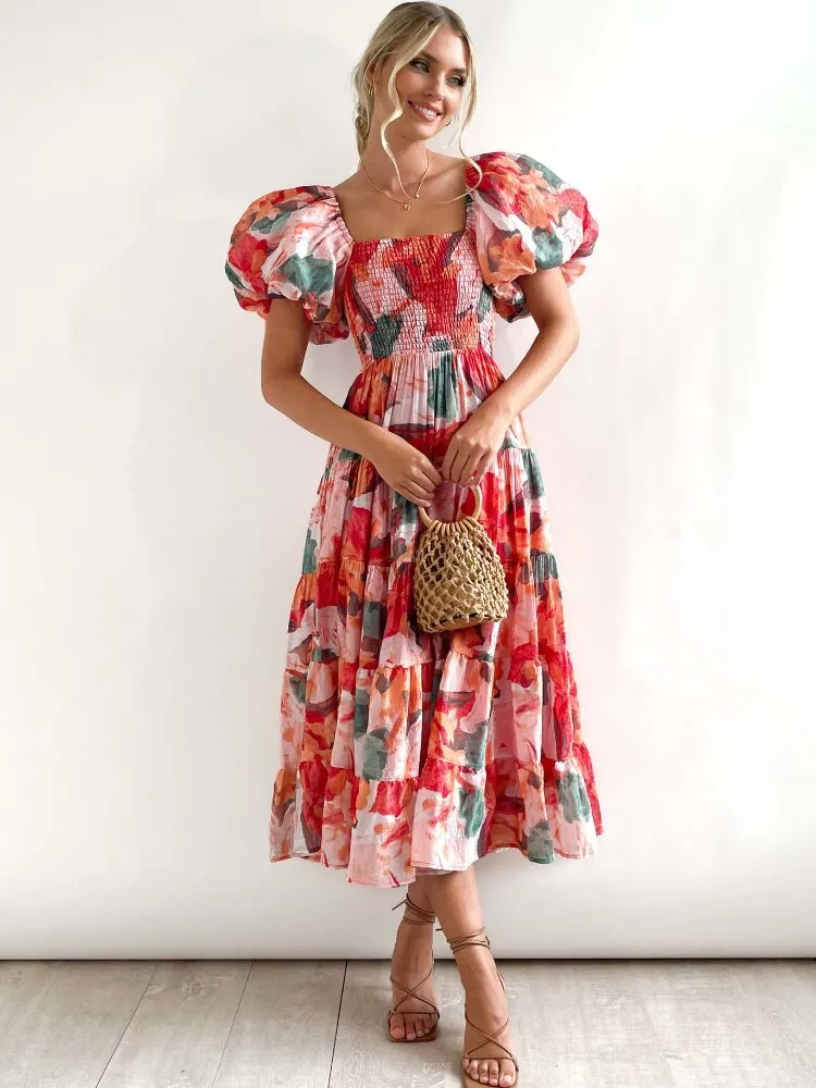 Summer Dress Woman 2023 Trendy New Printed Female Dress Spice Slim Backless Long Dresses Formal Occasion Dresses Woman Clothing