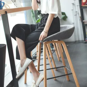 Summer Korean Three Quarter Suit Pants Women Cozy Breathable Wide Leg Outdoor High Waist Slim Look Straight Casual Pants