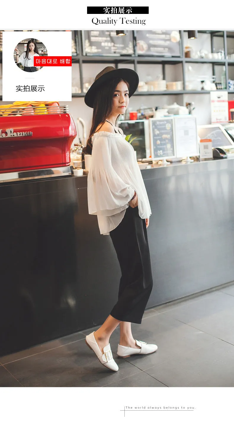 Summer Korean Three Quarter Suit Pants Women Cozy Breathable Wide Leg Outdoor High Waist Slim Look Straight Casual Pants