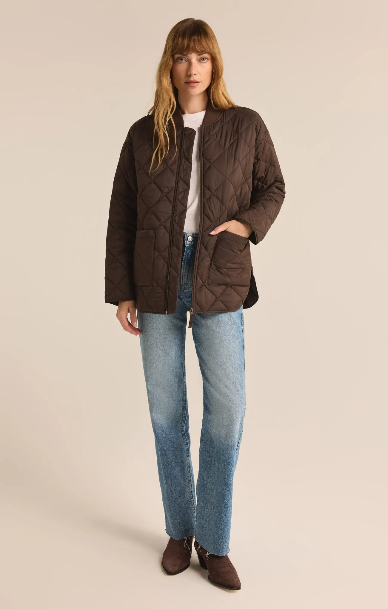 Sunrise Quilted Nylon Bomber Jacket